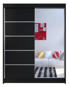 Gardróbszekrény Closico Vastor III, Laminált forgácslap, 200x150x58cm, Fekete