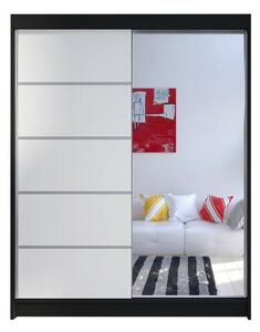 Gardróbszekrény Closico Vastor III, Laminált forgácslap, 200x150x58cm, Fekete, Fehér