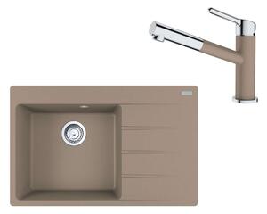 Franke Készletek - G219 szett, illatos mosogató CNG 611-78 TL/2 és keverő FC 3055.424, kasmír/króm 114.0650.824