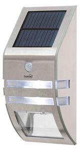 Home FLP30SOLAR napelemes LED lámpa, 30 lm, PIR mozgásérzékelő, 3-5m, 2 db hidegfehér SMD LED, energiatakarékos, fém + műanyag, IP44
