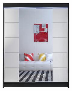 Gardróbszekrény Closico Vastor V, Laminált forgácslap, 200x150x58cm, Fehér, Fekete
