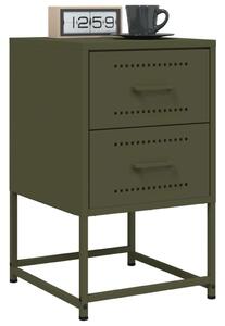 VidaXL Fém Éjjeliszekrény Szett - 2 db Olívazöld - 36x39x60,5cm