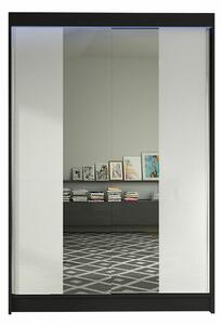 Gardróbszekrény Closico Salvor II, Laminált forgácslap, 200x120x58cm, Fekete, Fehér