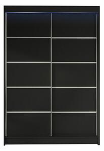 Gardróbszekrény Closico Salvor IV, Laminált forgácslap, 200x120x58cm, Fekete