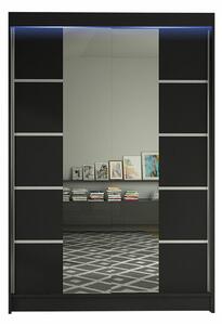 Gardróbszekrény Closico Salvor V, Laminált forgácslap, 200x120x58cm, Fekete