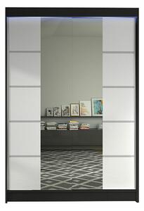 Gardróbszekrény Closico Salvor V, Laminált forgácslap, 200x120x58cm, Fekete, Fehér