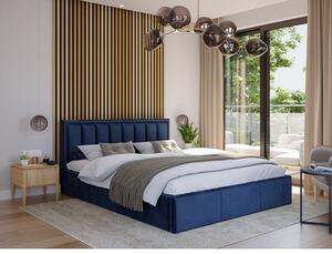 MOON kárpitozott ágy (160x200 cm) Sötét kék
