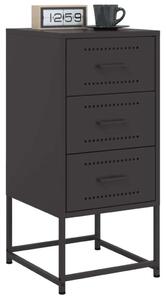 VidaXL Fém Éjjeliszekrény Szett - 2 db, 3 Fiókos, Fekete - 36x39x78cm