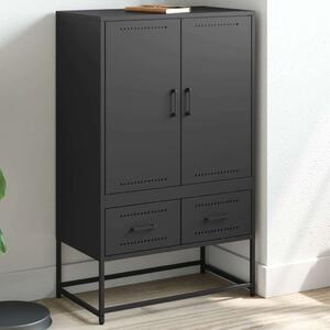 VidaXL fekete hidegen hengerelt acél magasszekrény 68x39x111,5 cm