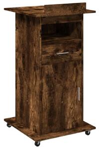 VidaXL szerelt fa állópult kerékkel és fiókkal 55 x 55 x 107 cm