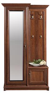 Sonata előszobai ruhásszekrény, tükörrel, bal oldali - 120 cm - nemes gesztenyefa