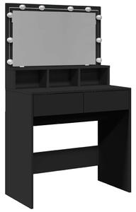 VidaXL Sminkasztal LED-del - Fekete - 80x41x134,5cm