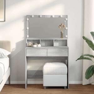 Sminkasztal LED-del - Sonoma Szürke - 80x41x134,5 cm