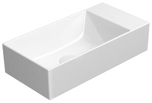 GSI GSI, KUBE X kerámia mosdó 50x25cm, lyuk nélkül, jobbos/balos, fehér ExtraGlaze, 9486011