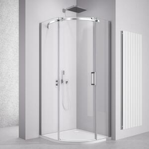 Polysan Polysan, THRON SQUARE negyedkör alakú zuhanyfal 900x900 mm, átlátszó üveg, bal oldali, TL2690-5002