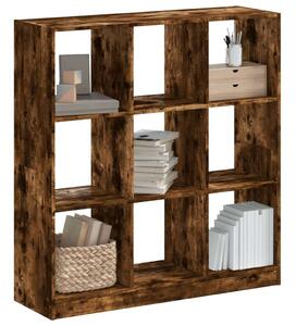VidaXL Fa Könyvespolc - 9 Rekeszes - Füstös Tölgy - 102x32x108 cm