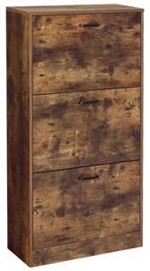 VASAGLE Cipőtartó Szekrény - 3 Fiókos - 60x24x120 cm