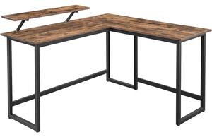 Íróasztal, Vasagle, B-0008, barna, 140x130x76 cm