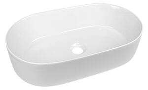 Mereo, Mereo Pultra helyezhető mosdó túlfolyó nélkül, 530x315x135 mm, kerek, kerámia - raklapon történő szállításhoz, MER-UC533214O