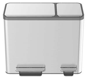 Eko EcoCasa Dupla Pedálos Szemetes - Rozsdamentes Acél - 45 Liter