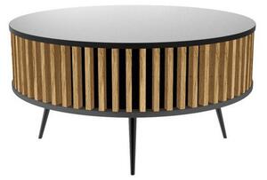Riano MIX Ronda modern kerek dohányzóasztal, 90x46x90 cm, antracit - tölgy