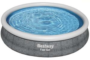 Bestway Belvedere 366x76cm Puhafalú medence vízforgatóval és szűrőbetéttel (FFA506) - szürke