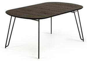 Sötétbarna bővíthető étkezőasztal kőrisfa dekoros asztallappal 100x170 cm Milian – Kave Home