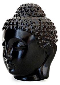 Buddha fej mécses aromalámpa - Fekete - 12 cm