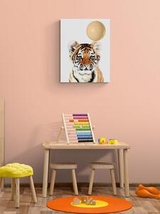 Tigris lufival - vászonkép, falikép gyerekszobába - 30x40 cm
