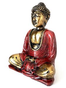 Buddha szobor - Piros és arany - 15 cm