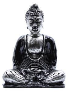 Buddha szobor - Fekete és szürke - 15 cm