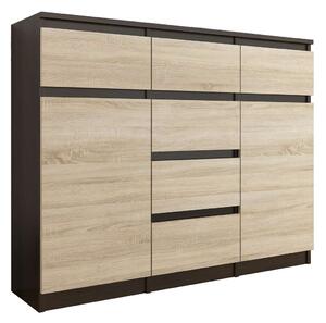 Komód 6 fiók 2 ajtó- S62-D wenge sonoma
