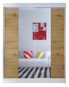 Gardróbszekrény Closico Vastor II, Laminált forgácslap, 200x150x58cm, Fehér, Artisan tölgy