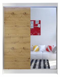 Gardróbszekrény Closico Vastor I, Laminált forgácslap, 200x150x58cm, Fehér, Artisan tölgy