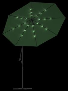 VidaXL zöld függőernyő LED-del, fém rúddal 300 cm