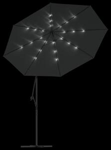 VidaXL antracit konzolos napernyő LED-fényekkel és acélrúddal 300 cm