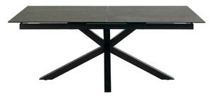 Asztal Oakland 882, Fekete, 76x100x200cm, Hosszabbíthatóság, Edzett üveg, Kerámia, Fém