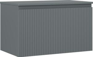 Mexen Rivel, fürdőszobaszekrény 80 cm-es felsőrésszel, 1 fiókkal, rovátkolt, grafit matt, 91A20-08047-1-BFC66
