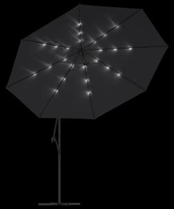 VidaXL fekete konzolos napernyő LED-világítással 350 cm