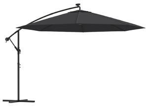 VidaXL fekete konzolos napernyő LED-világítással 350 cm