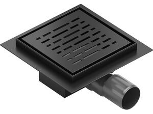 Mexen Flat-Q M01 négyzet alakú padlólefolyó 15 x 15 cm, fekete - 1710315