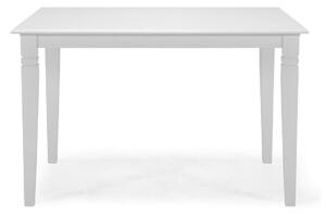 Asztal Bloomington 125, Fehér, 74x80x120cm, Hosszabbíthatóság, Asztallap anyaga, Váz anyaga, Kaucsuk