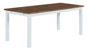 Asztal Riverton 631, Fehér, Barna, 75x90x180cm, Hosszabbíthatóság, Asztallap anyaga, Közepes sűrűségű farostlemez, Fenyő