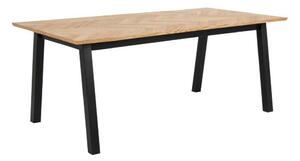 Asztal Oakland 387, Fekete, Tölgy, 75x95x180cm, Laminált forgácslap, Közepes sűrűségű farostlemez