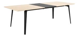 Asztal Oakland 375, Fekete, Világosbarna, 74.8x100x200cm, Hosszabbíthatóság, Közepes sűrűségű farostlemez, Fém