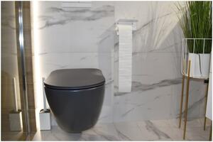 Deante Peonia Zero, függő WC csésze RimFree, 51 x 36 cm, antracit-titán, CDE_DZPW