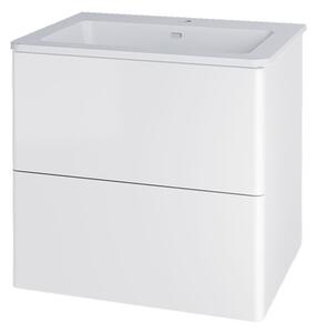 Mereo Mereo, Siena, fürdőszoba szekrény öntött márvány mosdóval 61 cm, fehér, antracit, fekete, MER-CN410M
