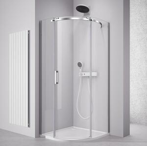 Polysan Polysan, THRON ROUND negyedkör alakú zuhanyfal 900x900 mm, átlátszó üveg, jobb oldali, TL2690R-5005