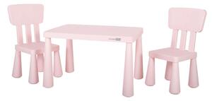 FreeON műanyag asztal 2 db Janus székkel - Rózsaszín