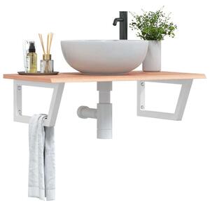 VidaXL Falra Szerelhető Mosdópolc - Tömör Tölgyfa - 80cm